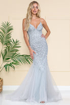 Mermaid Tulle Skirt Lace Prom Dress-smcdress