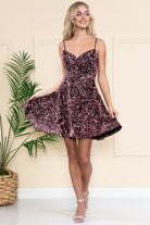 Embroidered Sequins Sweetheart Dress-smcdress