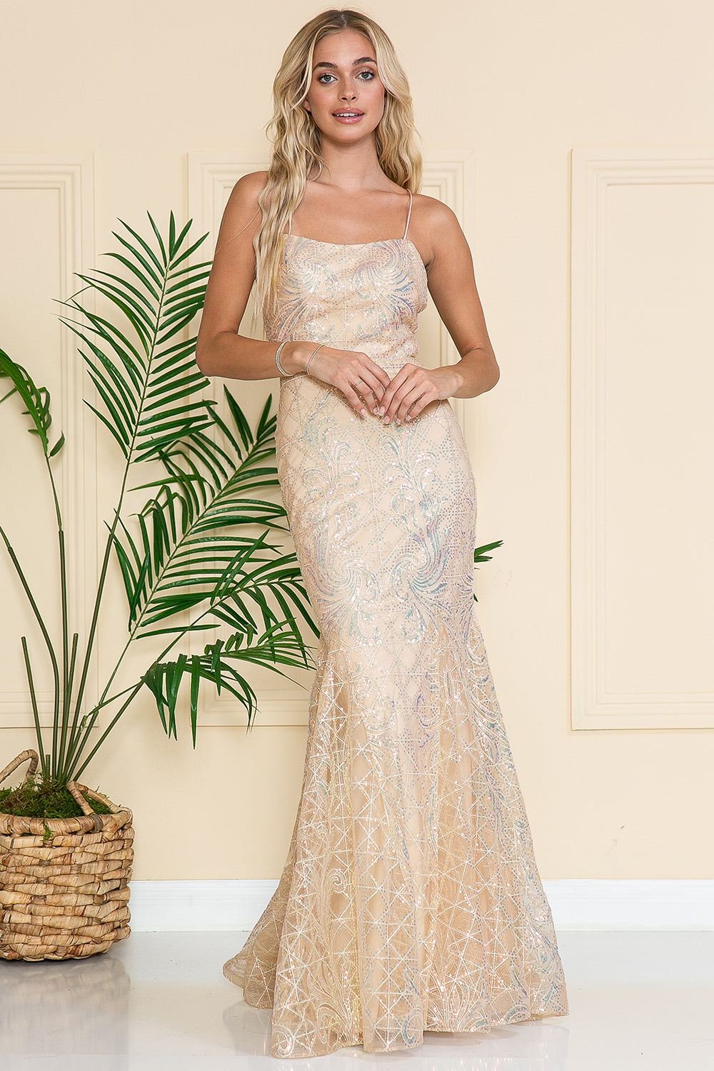 Embroidered Lace Mermaid Prom Dress-smcdress