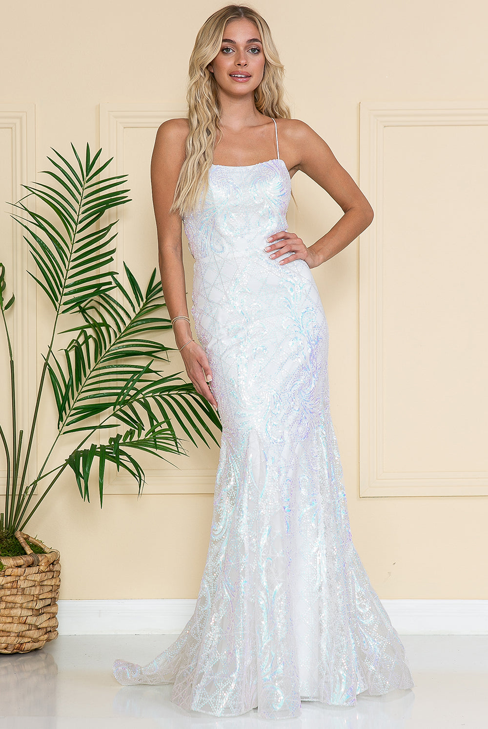 Embroidered Lace Mermaid Prom Dress-smcdress