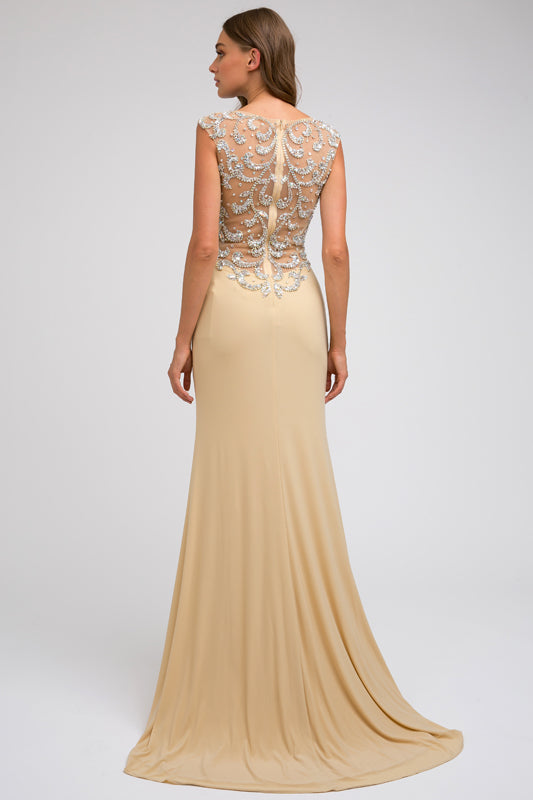 Sleeveless fitted evening gown-smcdress