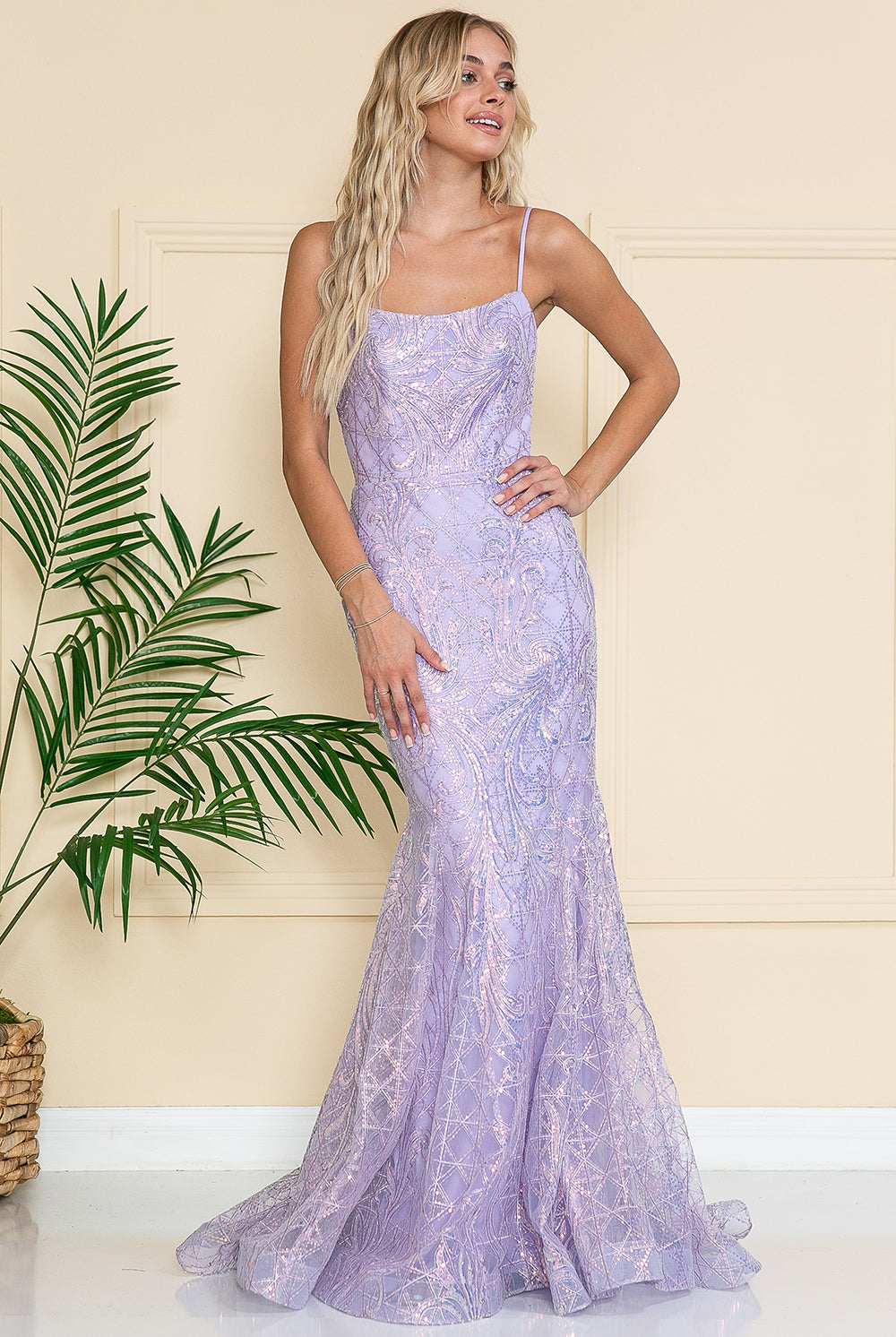 Embroidered Lace Mermaid Prom Dress-smcdress