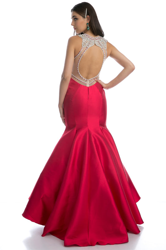 Jewel neckless mermaid prom dress-smcdress