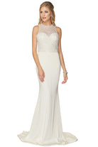 Fitted dress with beaded bodice evening gown-smcdress