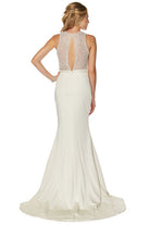 Fitted dress with beaded bodice evening gown-smcdress