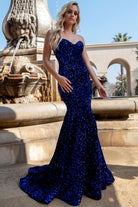 Sequin Embroidered Mermaid Prom Dress w/Open Back-smcdress