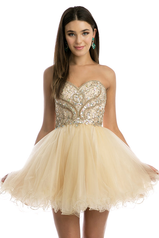 Jeweled Bodice Short Dress—Cocktail & Homecoming-smcdress