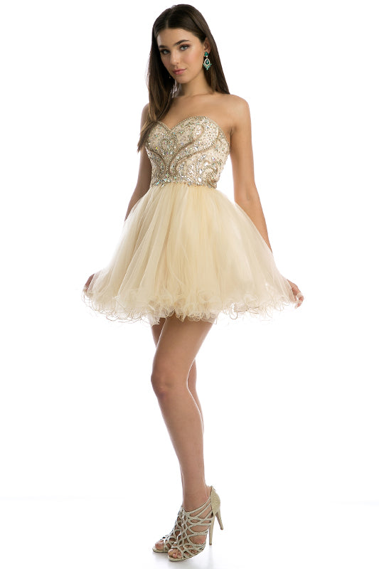 Jeweled Bodice Short Dress—Cocktail & Homecoming-smcdress