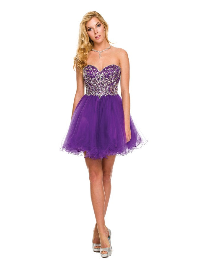 Jeweled Bodice Short Dress—Cocktail & Homecoming-smcdress