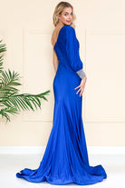 Mermaid Satin Prom Dress with One Shoulder-smcdress