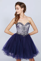 Beaded Short Cocktail & Homecoming Dress - Sweetheart Top-smcdress