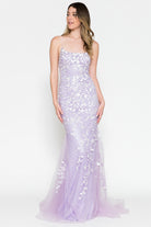 Embroidered Lace Mermaid Tail Prom Dress-smcdress