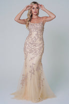 Embroidered Lace Mermaid Tail Prom Dress-smcdress