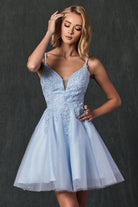 Double Breasted Lace Short Dress for Cocktail & Homecoming-smcdress