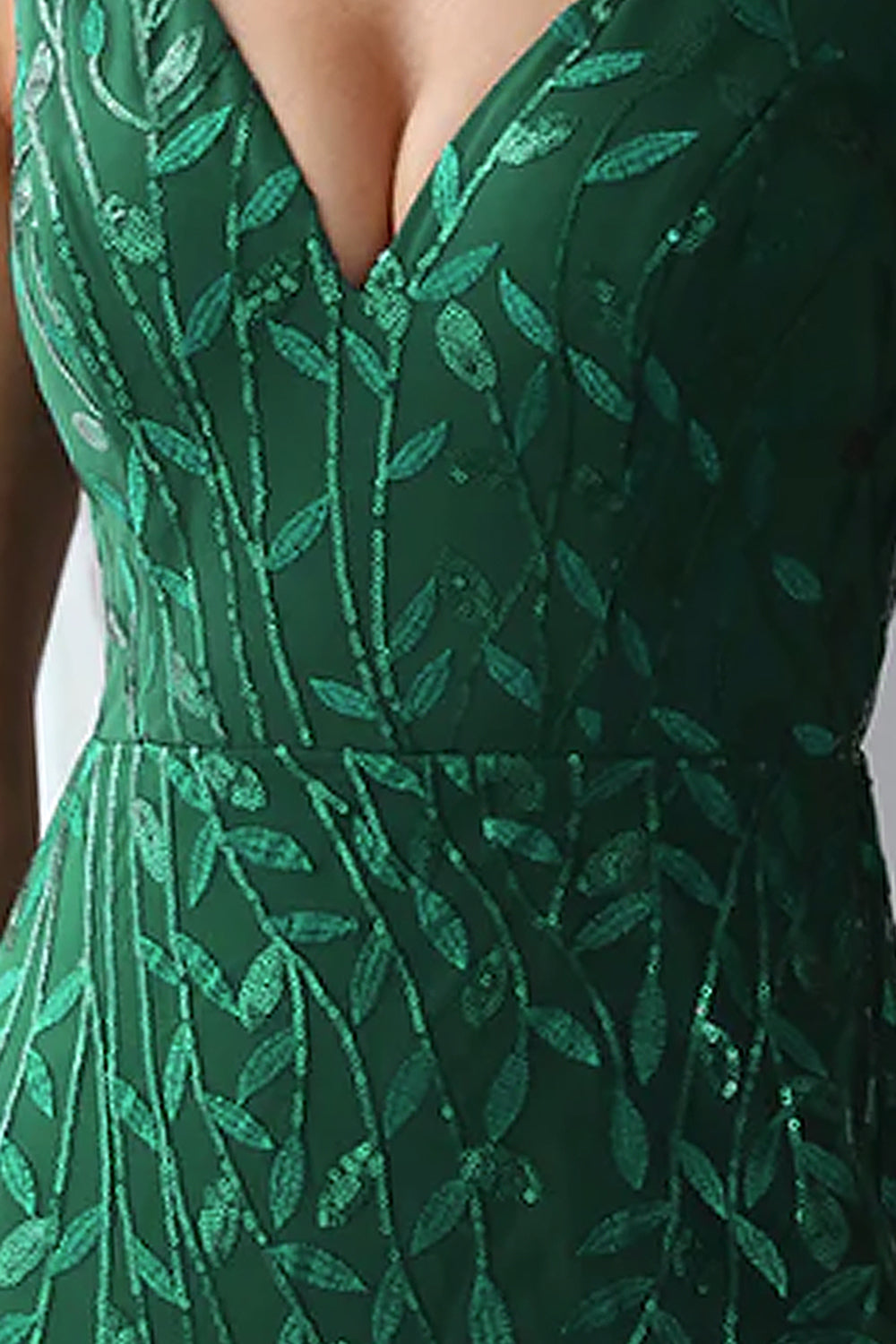 Embroidered Lace V-Neck Prom & Mother's Dress-smcdress