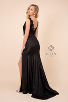 V-Neck Lace Top Long Dress for Evening & Prom-smcdress