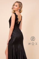 V-Neck Lace Top Long Dress for Evening & Prom-smcdress