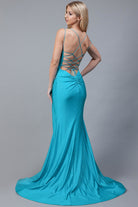 Mermaid Prom Dress, Cowl Neck, Double Straps, Side Slit-smcdress