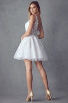 Lace Short Wedding Dress-smcdress