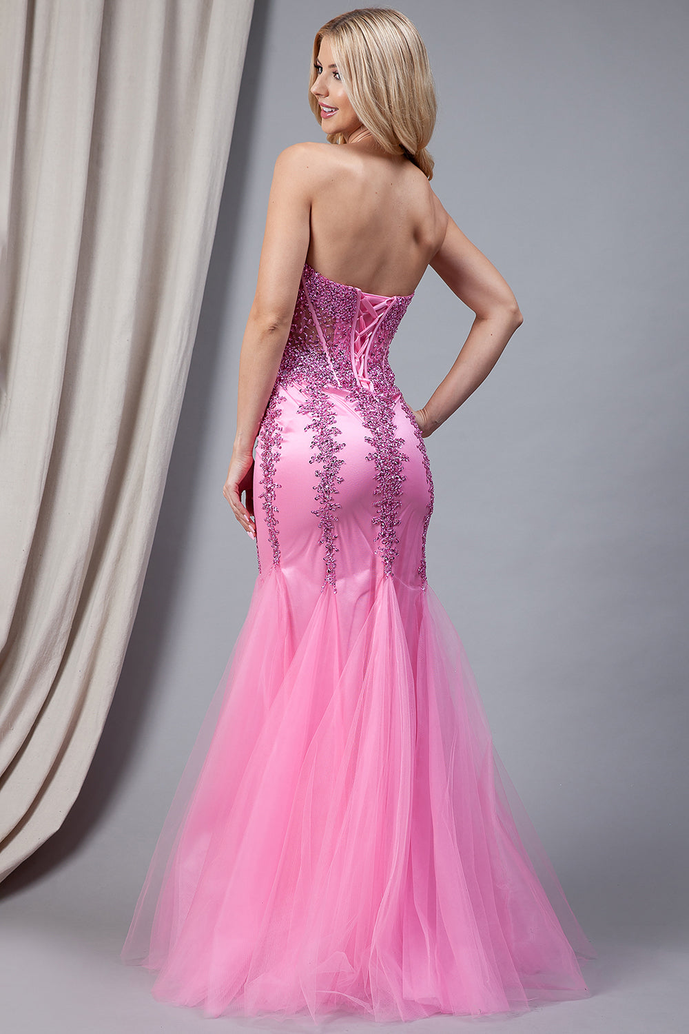 Strapless Sweetheart Embroidered Mermaid Wedding & Evening Dress-smcdress