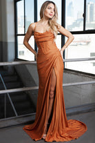 Glitter Jersey Wrap Dress w/High Slit & Bustier Bodice-smcdress