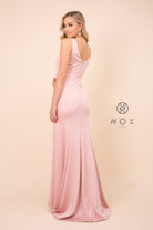 V-Neck Prom Dress-smcdress