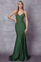 Embellished Beads Mermaid Prom & Evening Dress with Open Criss Cross Back-smcdress
