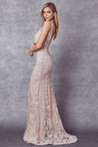 Fancy glitter design tulle mermaid evening prom dress-smcdress