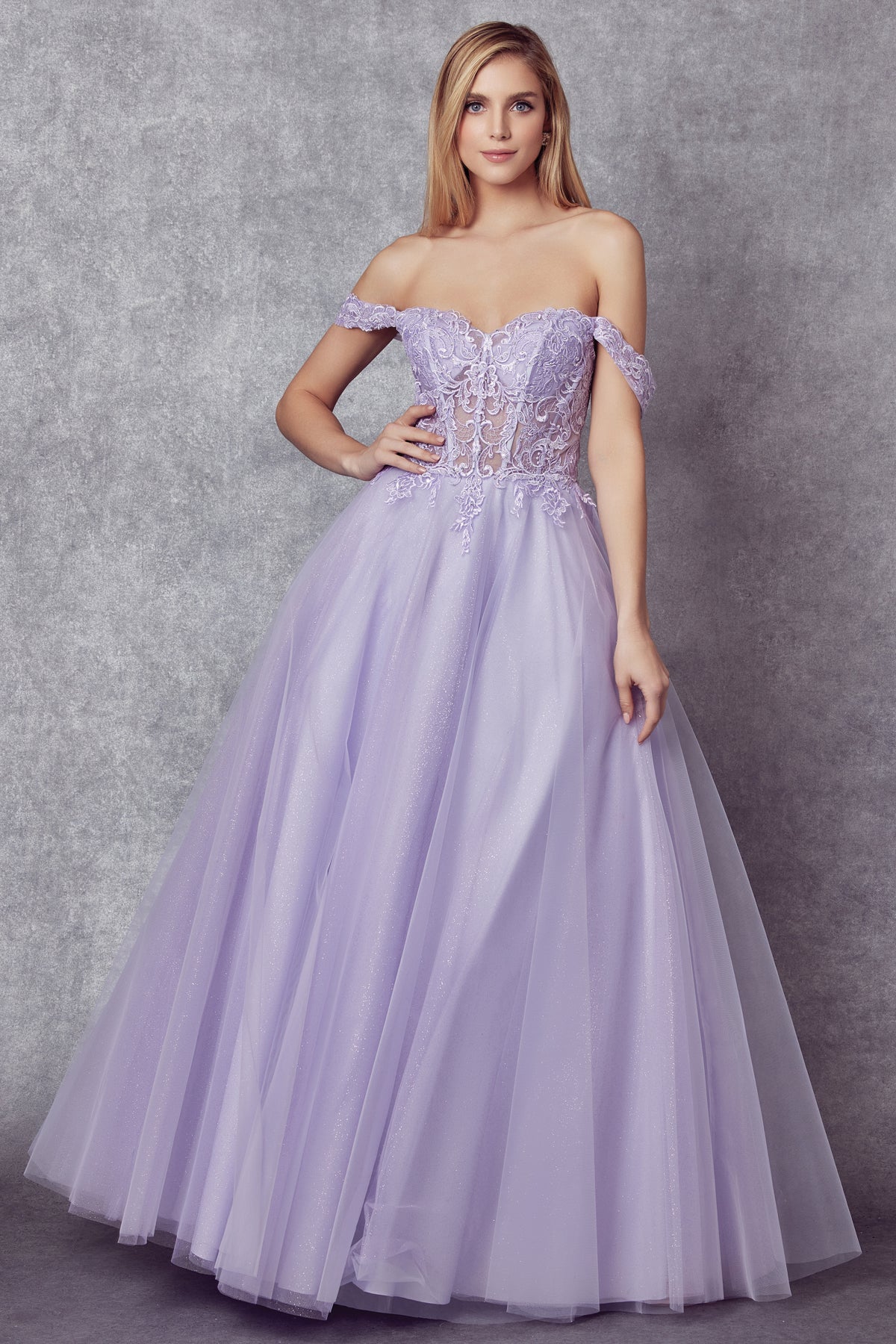 A-Line Embroidered Bodice Long Prom Dress, Off Shoulder-smcdress