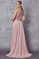 Long Prom & Bridal Dress w/Sheer Back Sleeves-smcdress