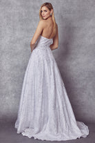 Lace A-Line Wedding Dress, Strapless-smcdress