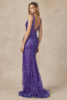 Glitter-Embroidered Lace Dress for Weddings & Proms-smcdress