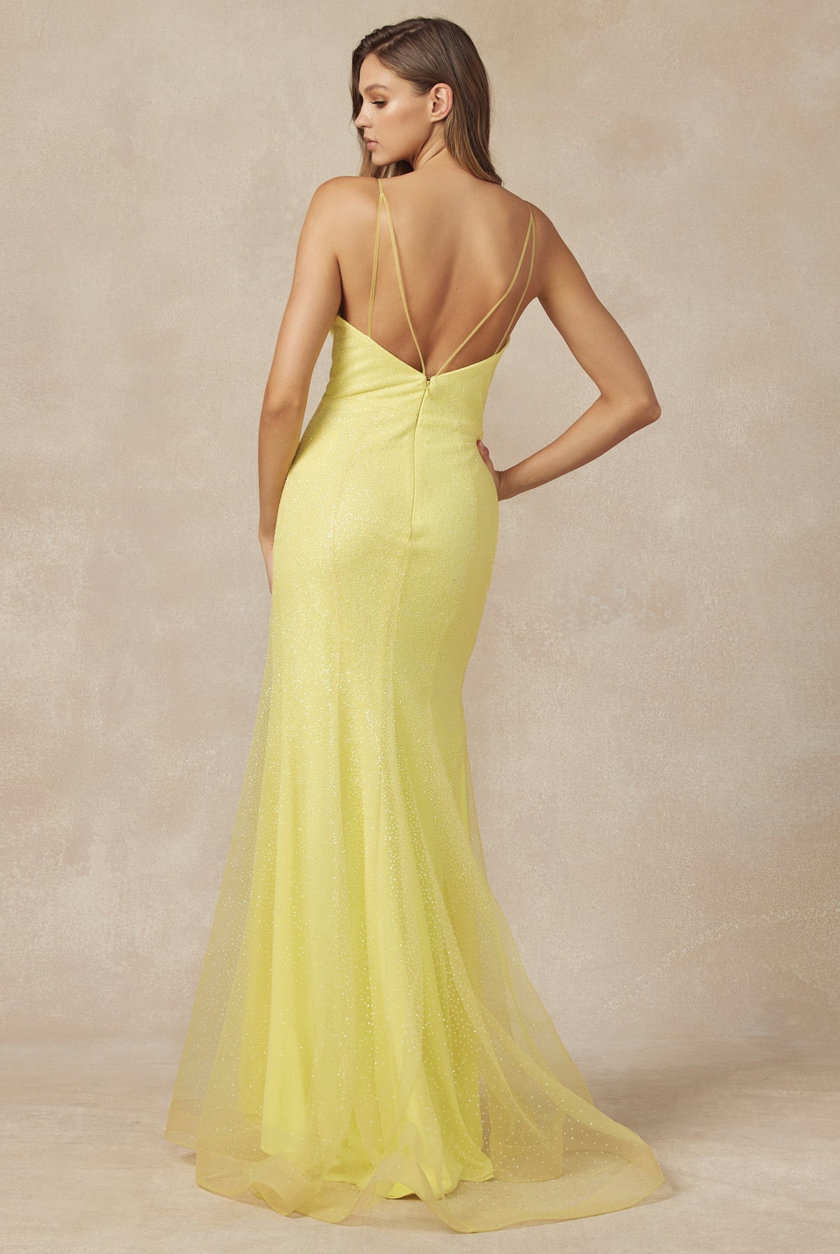 Glitter Mermaid Prom Dress, Open Back, Embellished-smcdress