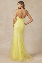 Glitter mesh fitted evening prom gown-smcdress