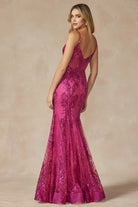 Embroidered sequins mermaid evening prom gown-smcdress
