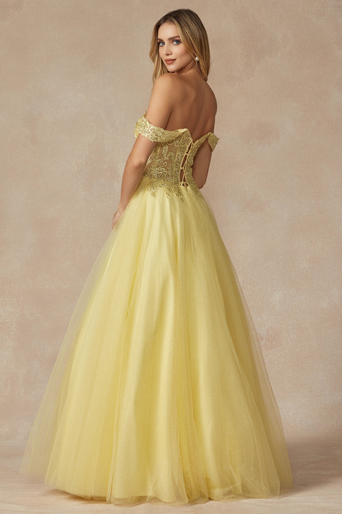 A-Line Embroidered Bodice Long Prom Dress, Off Shoulder-smcdress