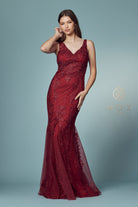 Embroidered Lace Mermaid Dress for Bridesmaids & Eveningwear-smcdress