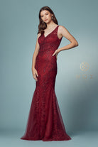 Embroidered Lace Mermaid Dress for Bridesmaids & Eveningwear-smcdress