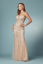 Embroidered Lace Mermaid Dress for Bridesmaids & Eveningwear-smcdress