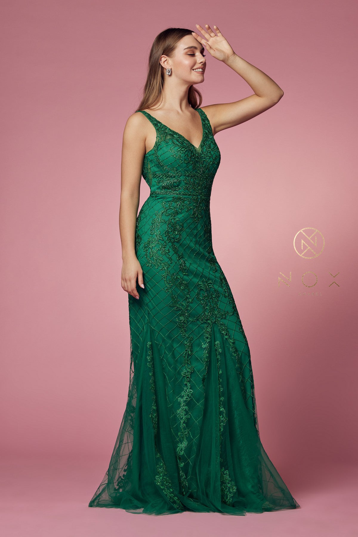 Embroidered Lace Mermaid Dress for Bridesmaids & Eveningwear-smcdress