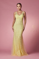 Embroidered Lace Mermaid Dress for Bridesmaids & Eveningwear-smcdress