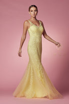 Embroidered Lace Mermaid Dress for Bridesmaids & Eveningwear-smcdress