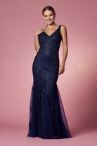 Embroidered Lace Mermaid Dress for Bridesmaids & Eveningwear-smcdress