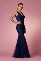 Embroidered Lace Mermaid Dress for Bridesmaids & Eveningwear-smcdress