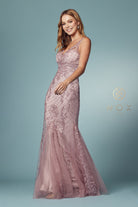 Embroidered Lace Mermaid Dress for Bridesmaids & Eveningwear-smcdress