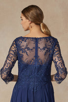 Embroidered Lace Beaded Long Mother Of The Bride Dress-smcdress