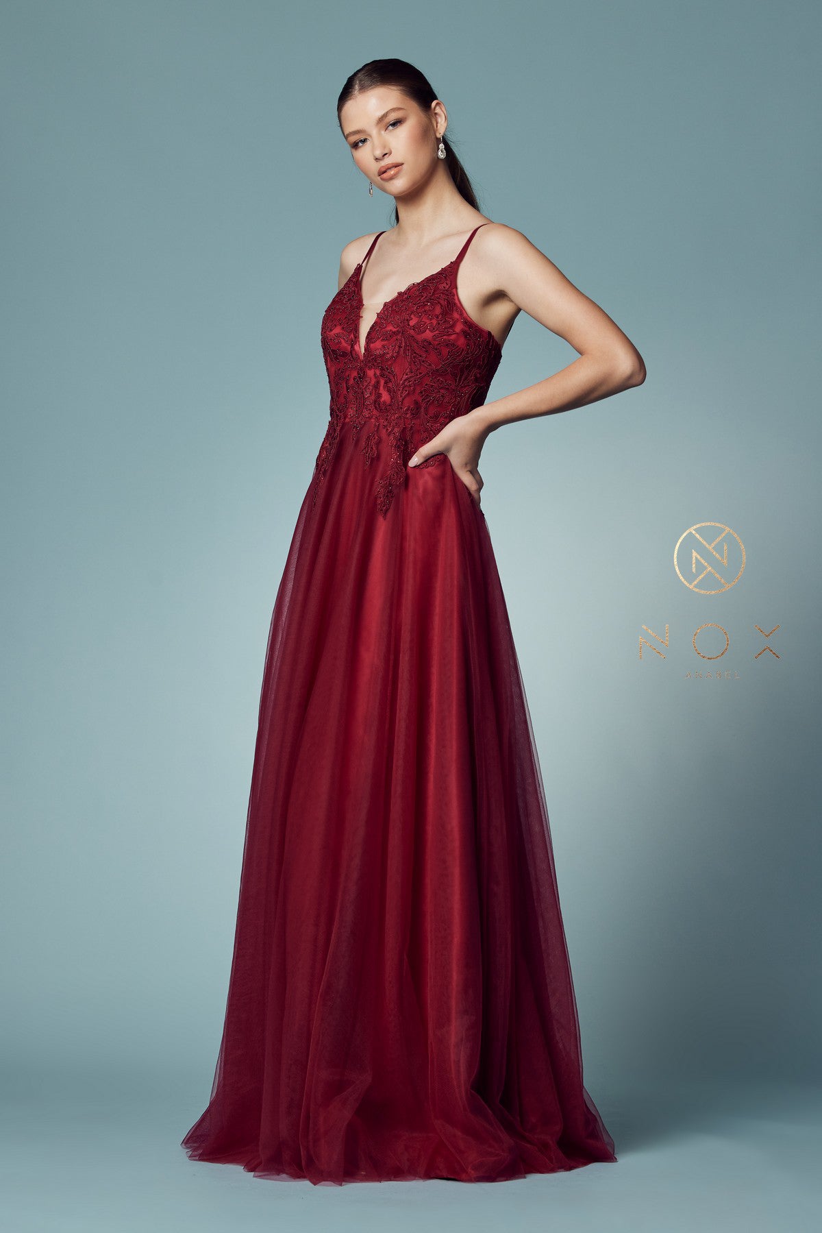 Embroidered Long Prom & Bridesmaid Dress-smcdress