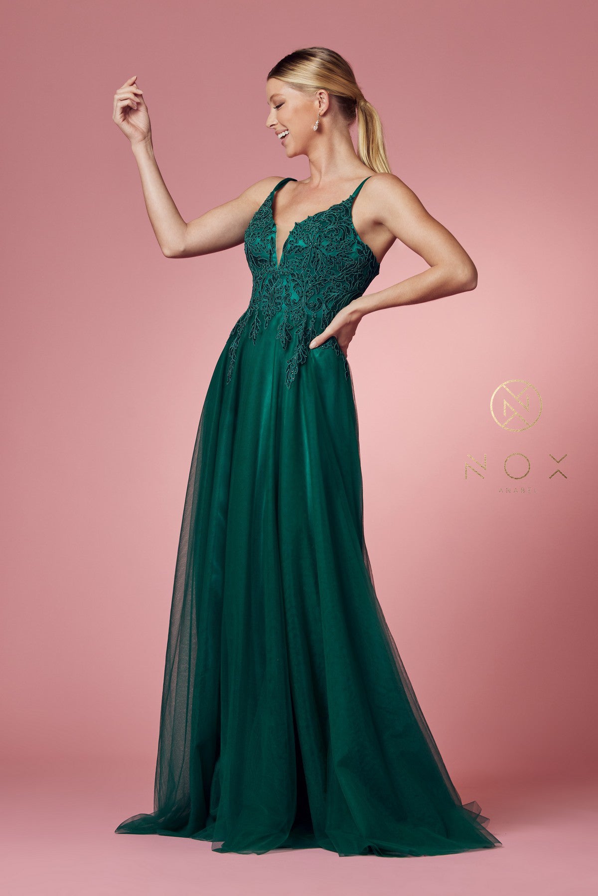 Embroidered Long Prom & Bridesmaid Dress-smcdress