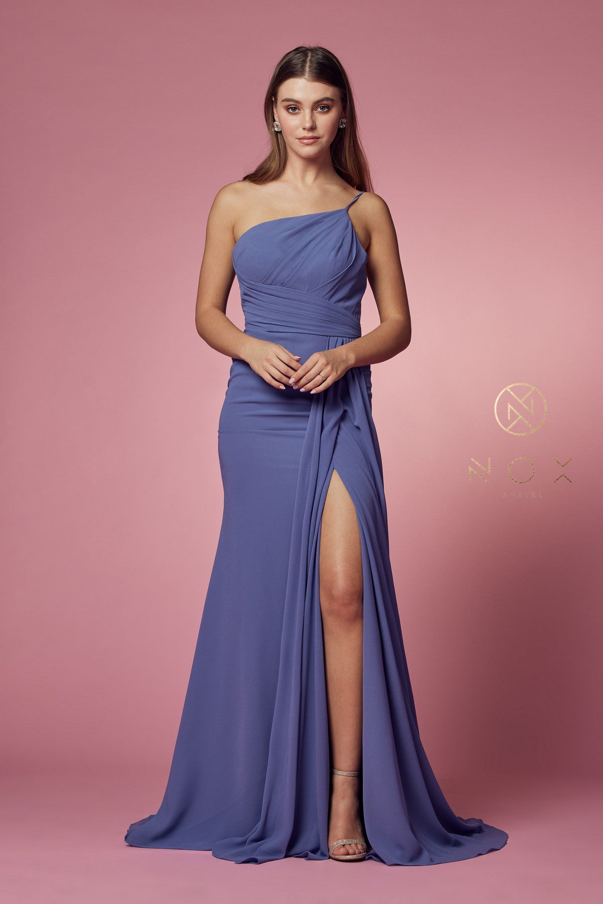 High Slit One Shoulder Dress-smcdress