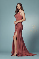 High Slit One Shoulder Dress-smcdress